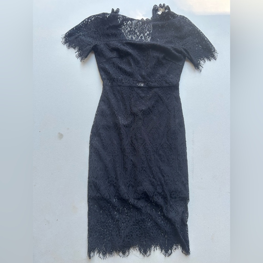 Miami Black Lace Midi Dress
